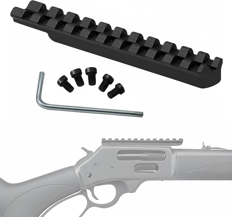 Gotical Store 4" Over Length Scope Picatinny Rail Mount for Henry Big Boy Rifles, Aluminum Construction Matte Black Anodizing, 20 in/lbs Mounting Hardware #8-40 X 1/4 Screws and Wrench Included - Image 1